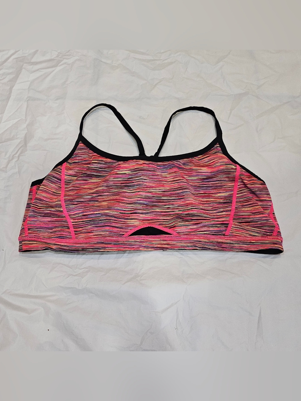 Women’s Multicolor Strappy Sports Bra - L